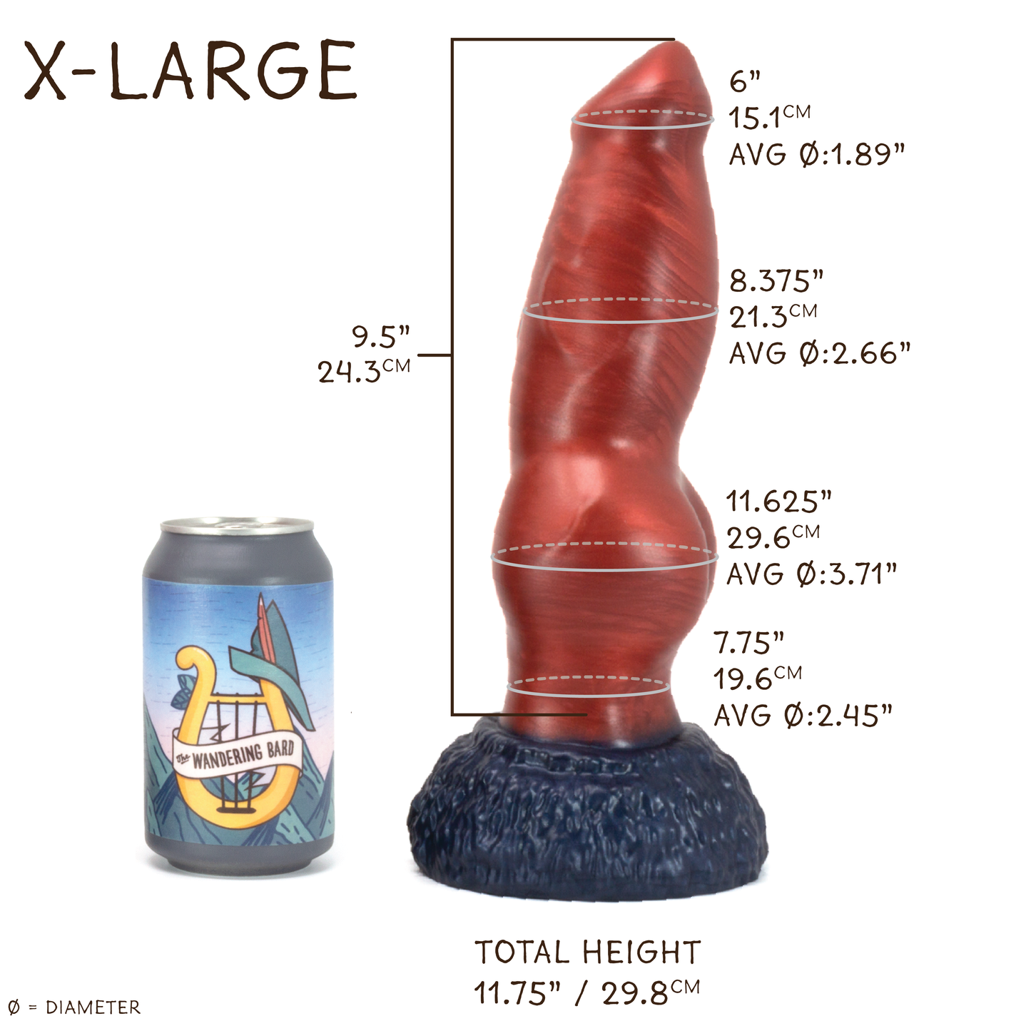 Direwolf X-Large 00-31 Soft Near Clear Beachside GITD Color Shift Suction Base