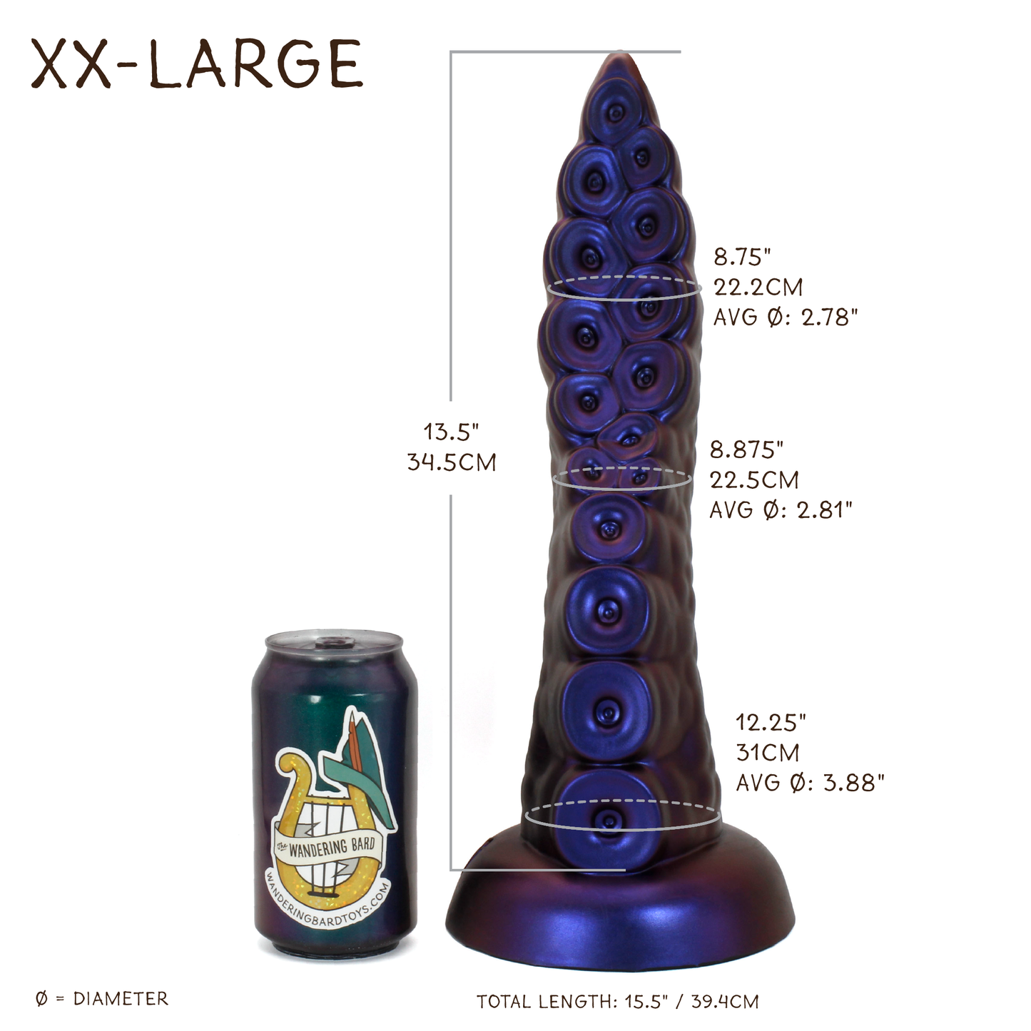 Dark Mantle Tentacle XX-Large 00-30 Soft Feather Fall GITD Suction Base
