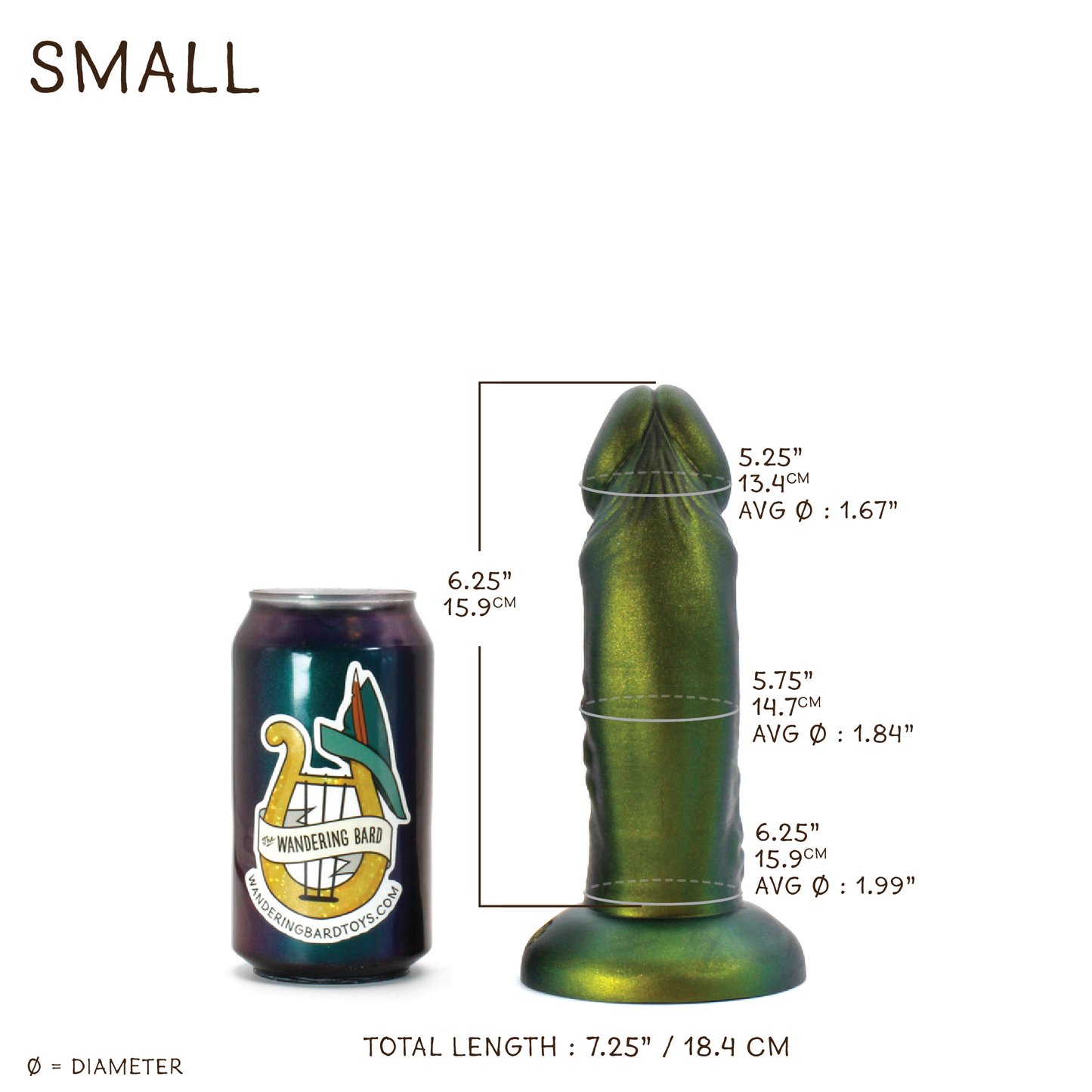 Human Bard Small 00-30 Soft Snowdrift GITD Suction Base