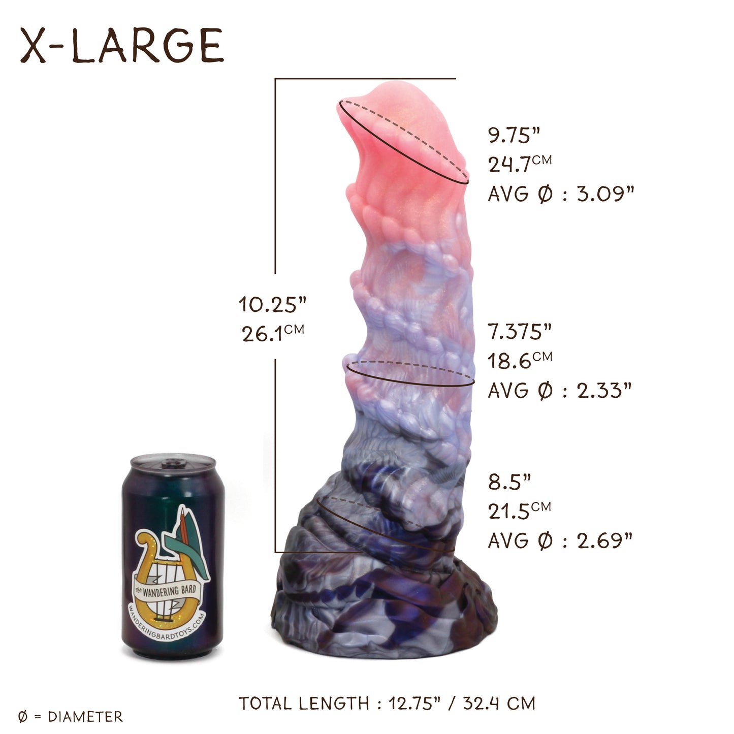 Kelpie X-Large 00-30 Soft Pastel Ice CS Suction Base