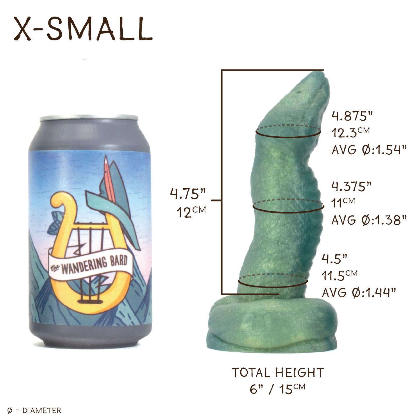 Medusa X-Small 00-30 Soft Serpent GITD Suction Base