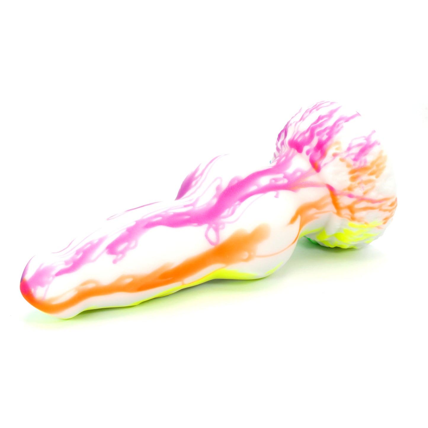 Large Direwolf 00-30 Soft White Rainbow Drizzle UV GITD