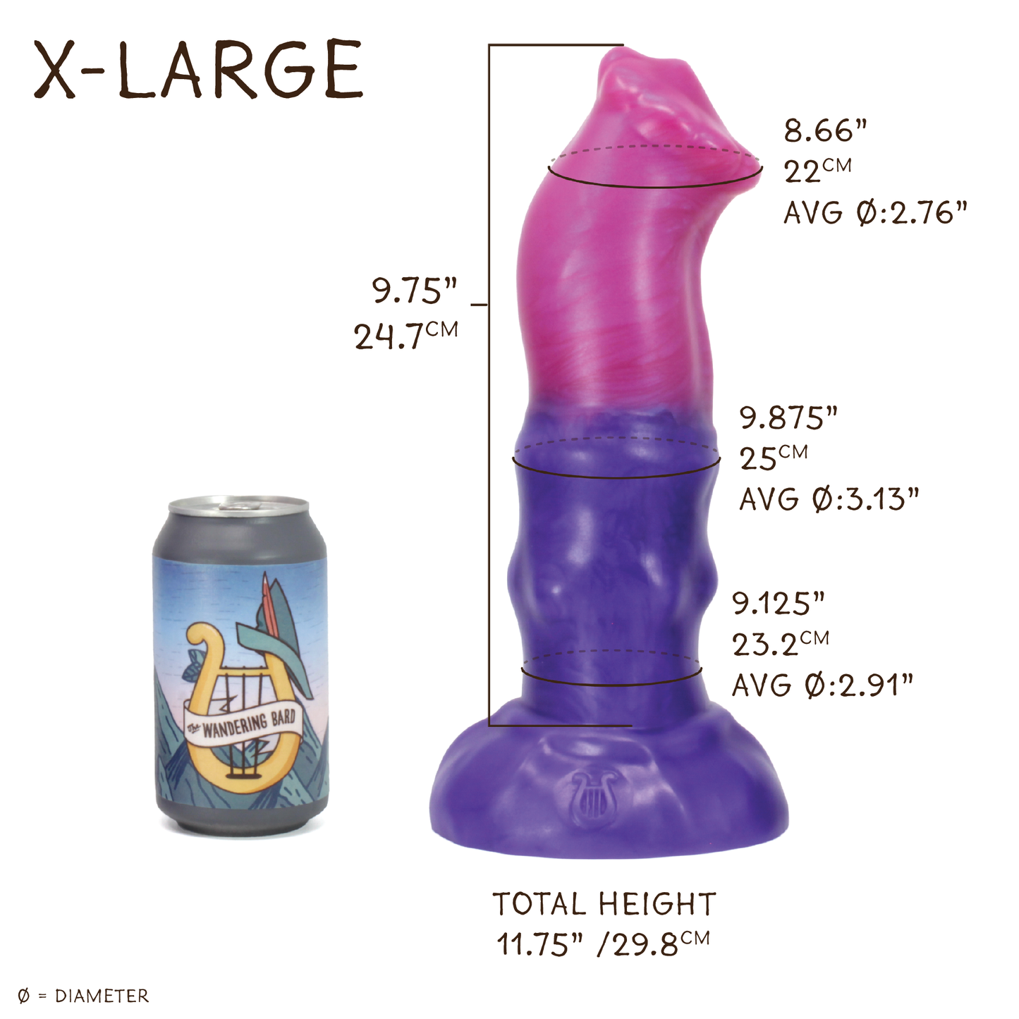 Minotaur X-Large 00-30 Soft Purple Aster GITD Suction Base