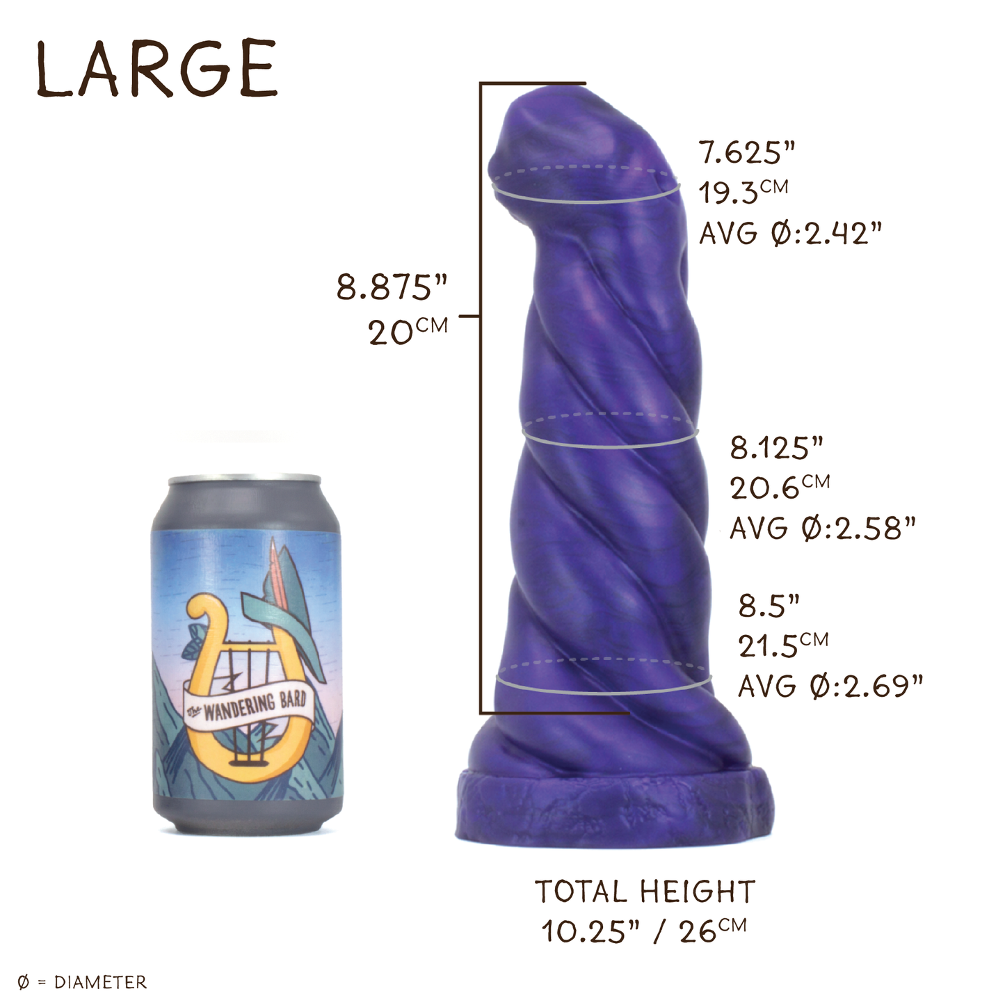 Large Mind Flayer 00-50 Medium Steel Amethyst