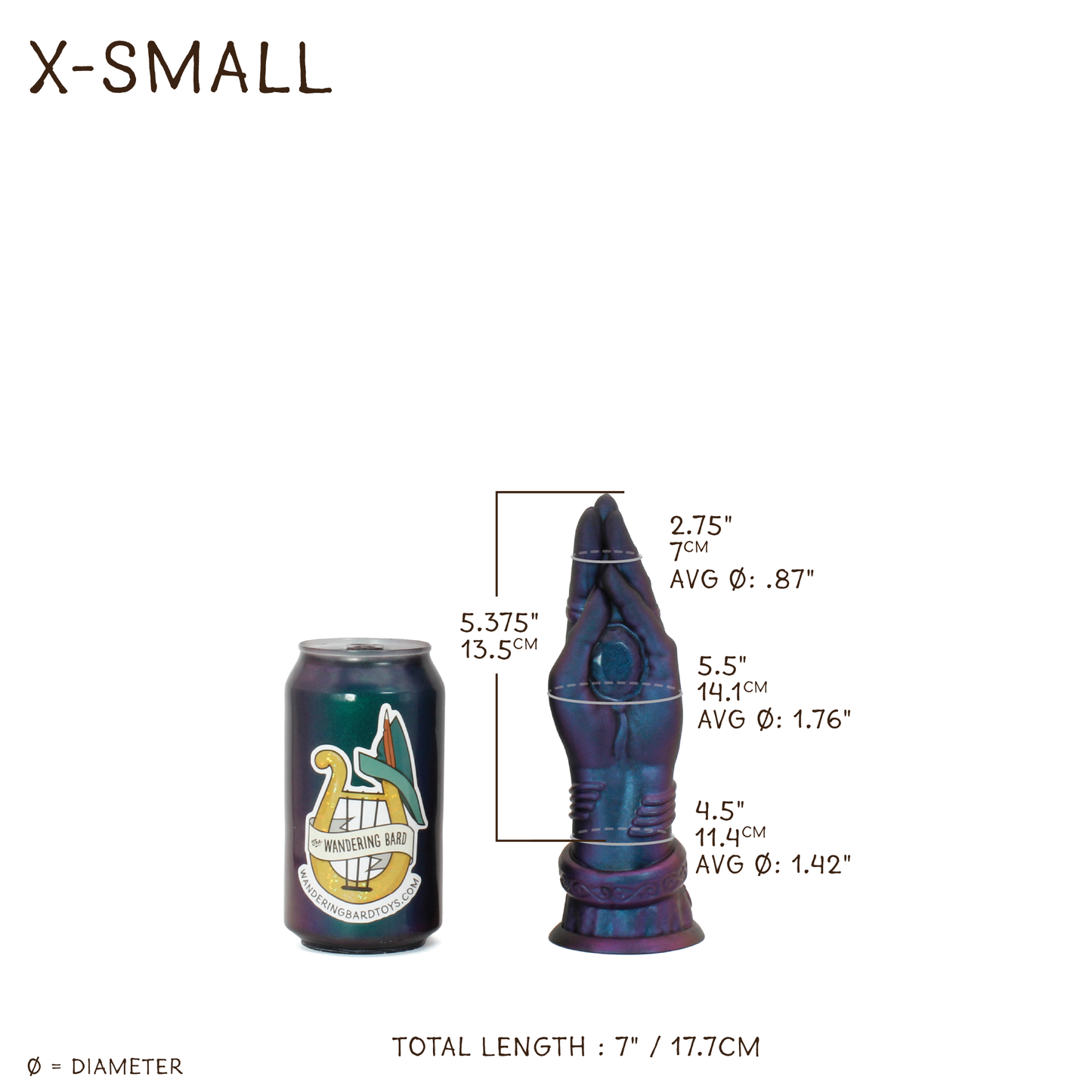Mage Hand X-Small 00-30 Soft Misty Haze GITD UV Suction Base