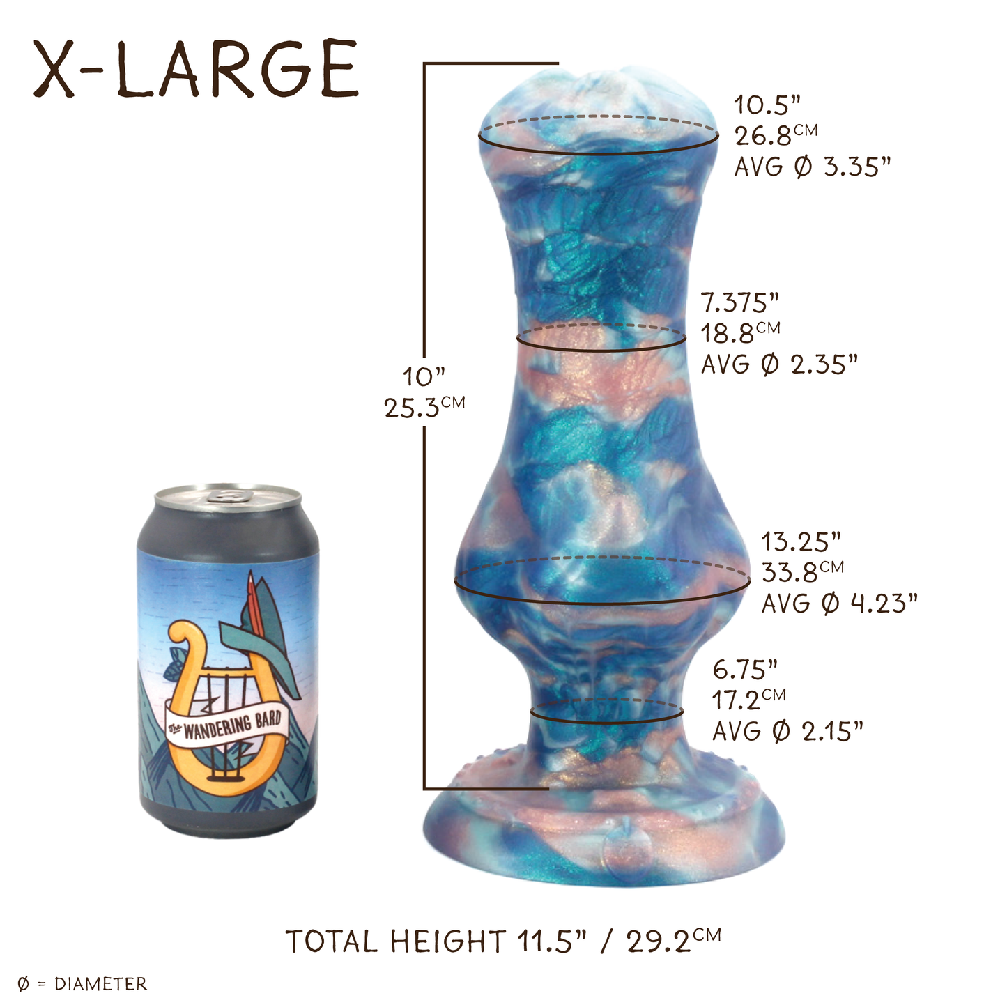 Vex X-Large 00-30 Soft Bubble Starfish GITD Color Shift Suction Base