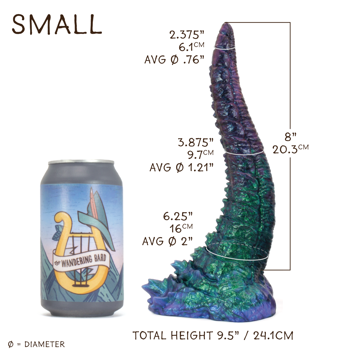 Small Dragon's Tail 00-50 Medium Glacier Color Shift GITD