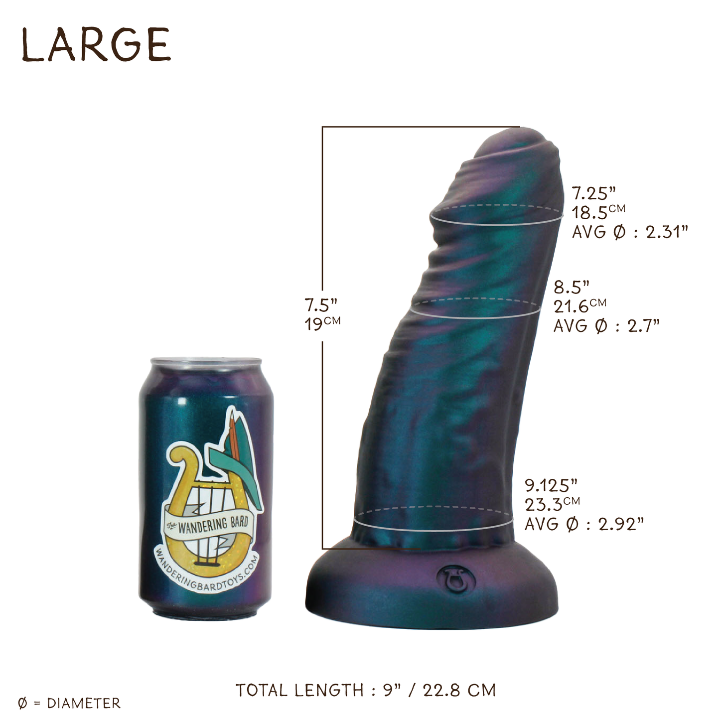 Dwarven Barbarian Large 00-30 Soft Purple Aster GITD Suction Base