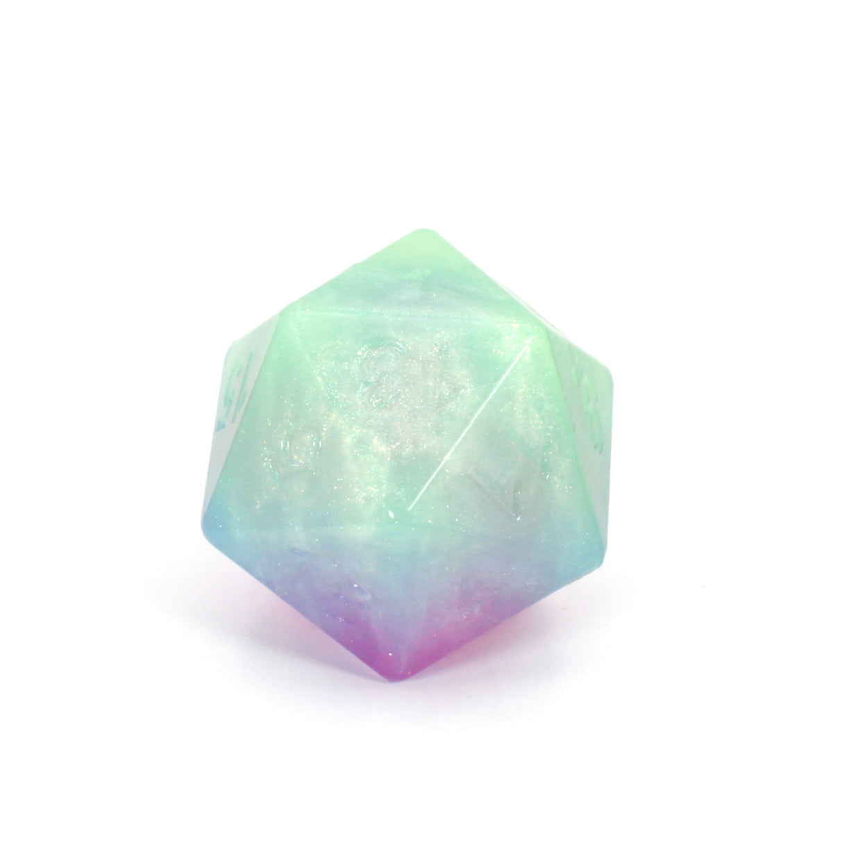 Jumbo Squish Dice 00-31 Soft Near Clear Neon Seaglass UV FLOP