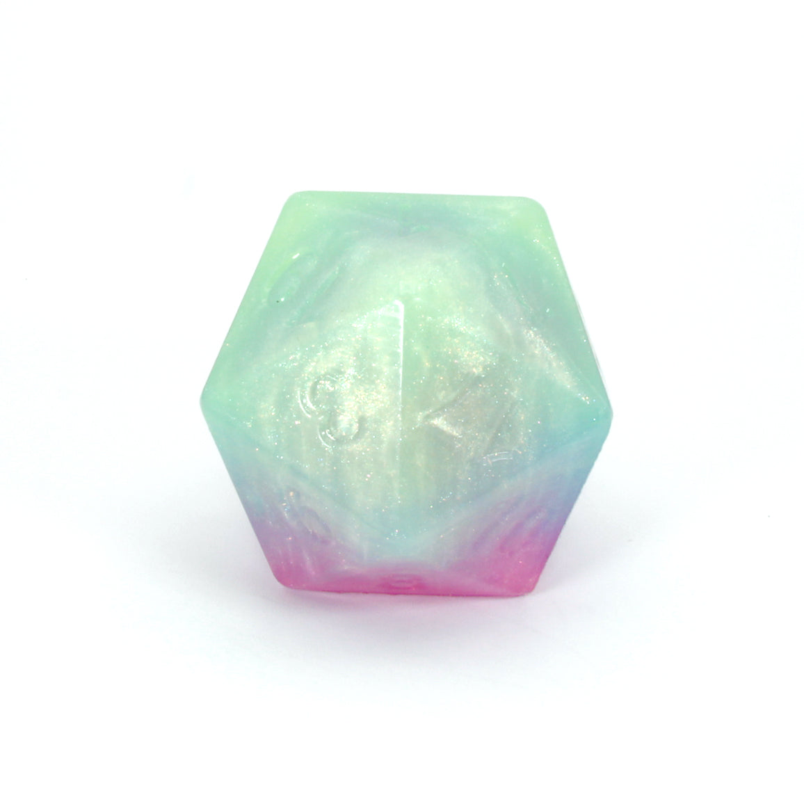 Jumbo Squish Dice 00-31 Soft Near Clear Neon Seaglass UV FLOP