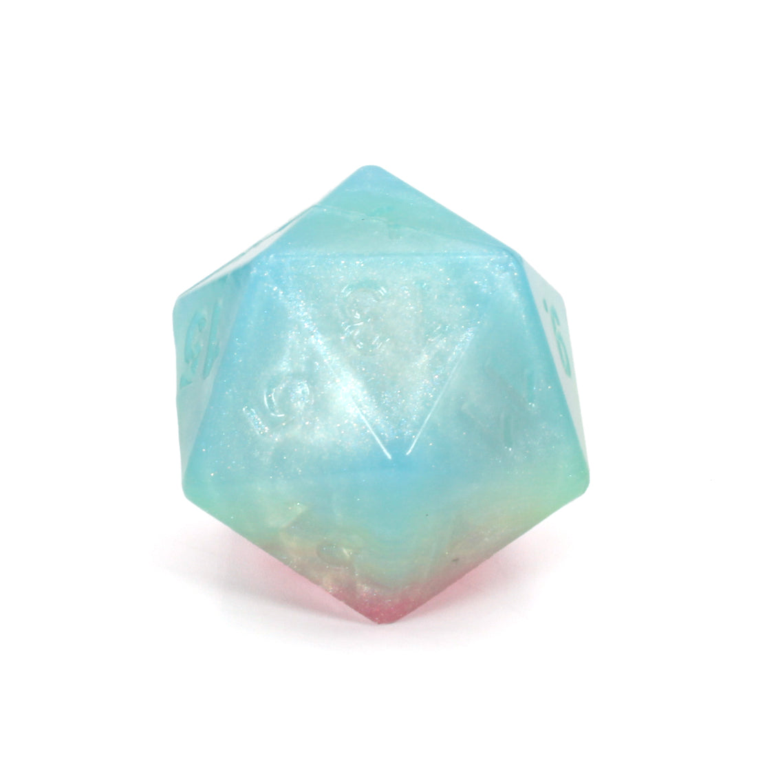 Jumbo Squish Dice 00-31 Soft Near Clear Neon Seaglass UV FLOP