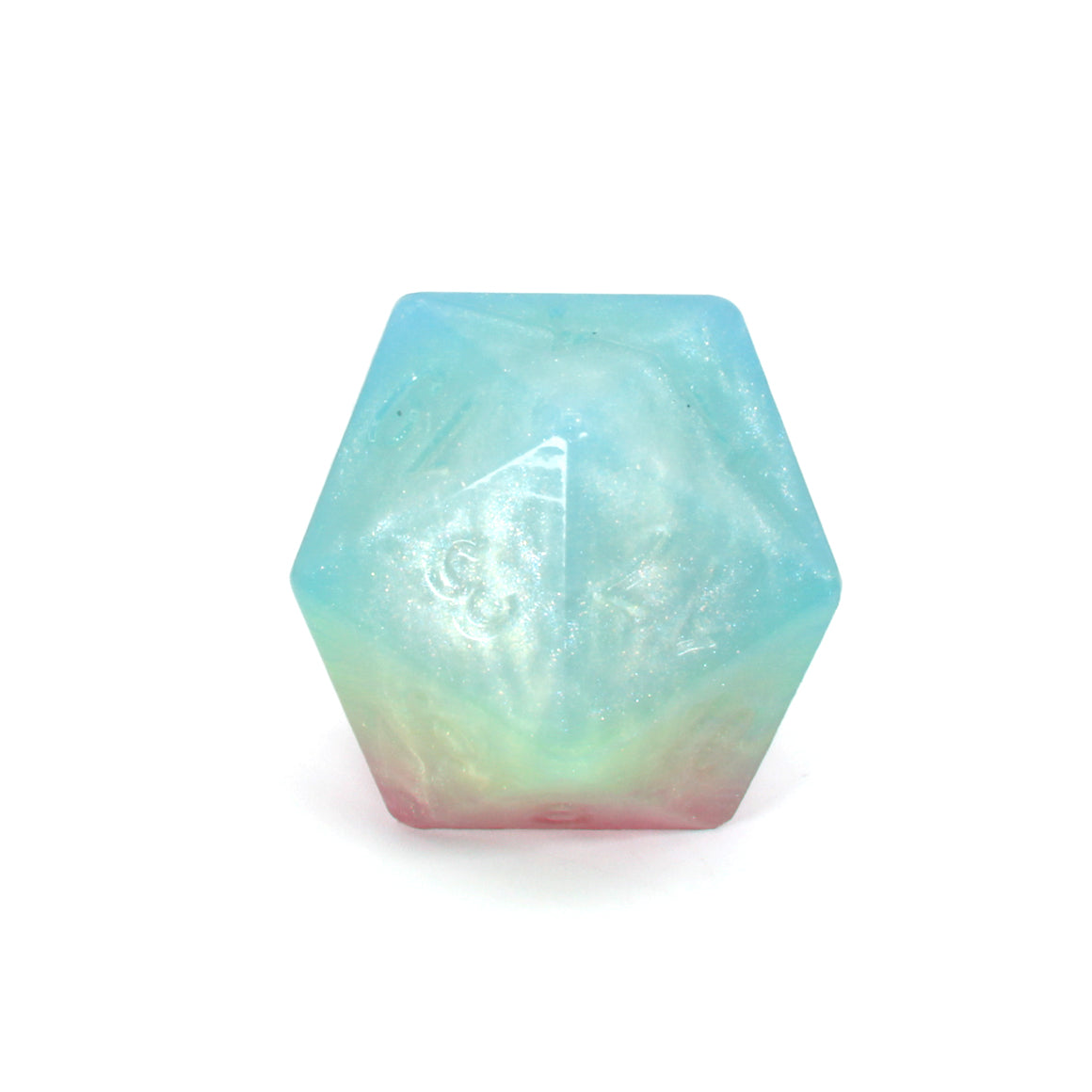 Jumbo Squish Dice 00-31 Soft Near Clear Neon Seaglass UV FLOP