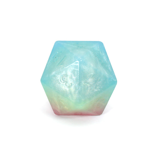 Jumbo Squish Dice 00-31 Soft Near Clear Neon Seaglass UV FLOP