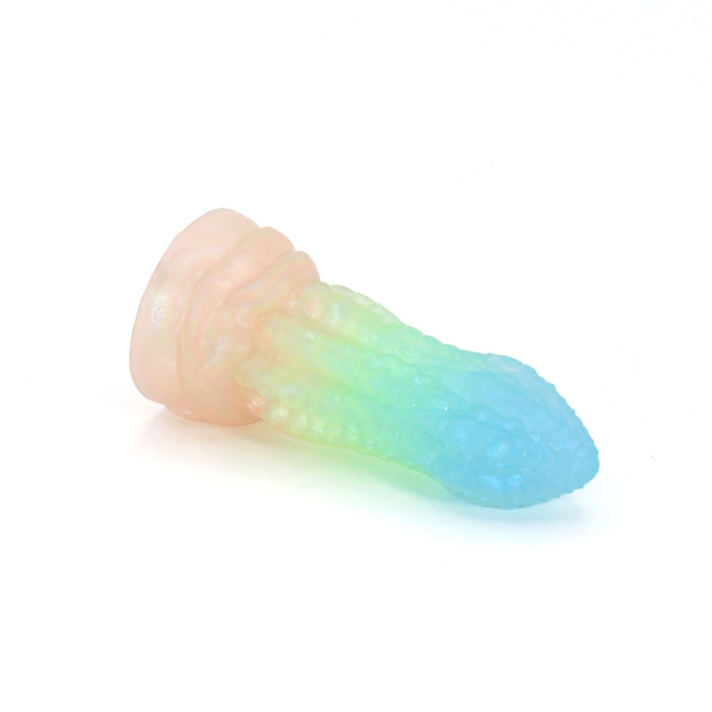 Dark Mantle X-Small 00-31 Soft Near Clear Neon Blue Seaglass UV Suction Base