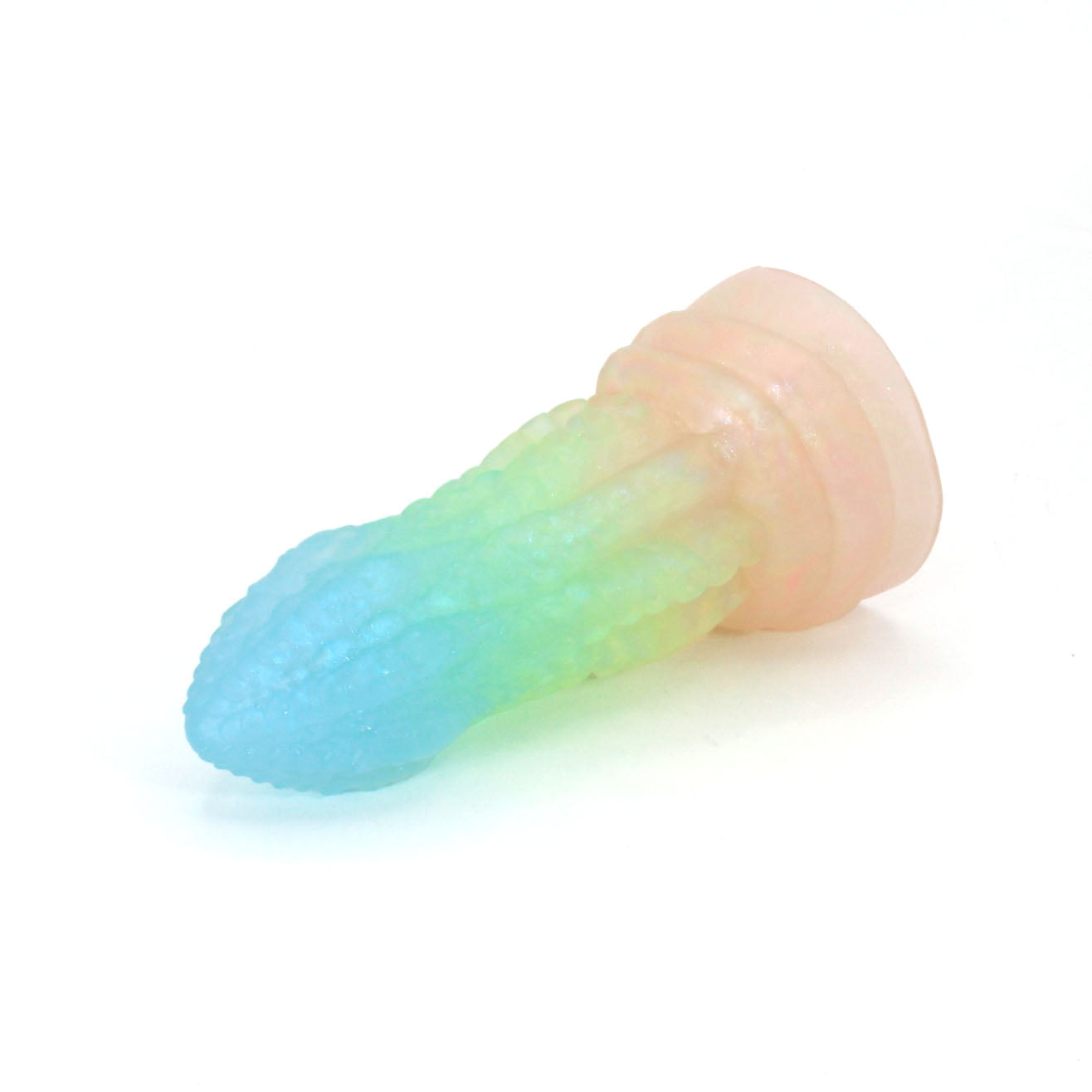 Dark Mantle X-Small 00-31 Soft Near Clear Neon Blue Seaglass UV Suction Base