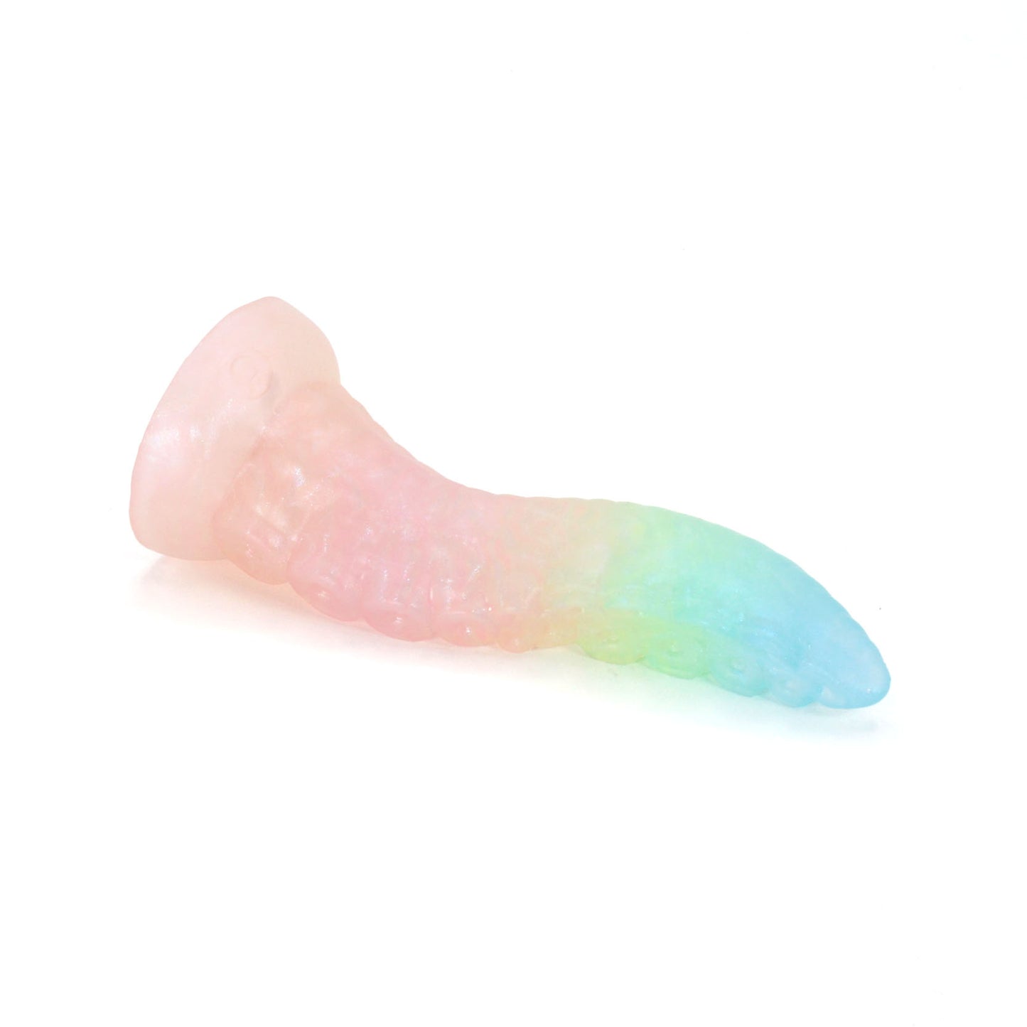 Dark Mantle Tentacle X-Small 00-31 Soft Near Clear Neon Blue Seaglass UV Suction Base