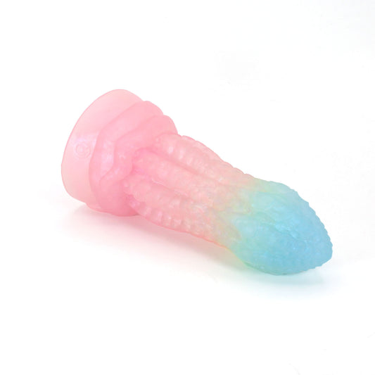 Dark Mantle Small 00-31 Soft Near Clear Neon Blue Seaglass UV Suction Base