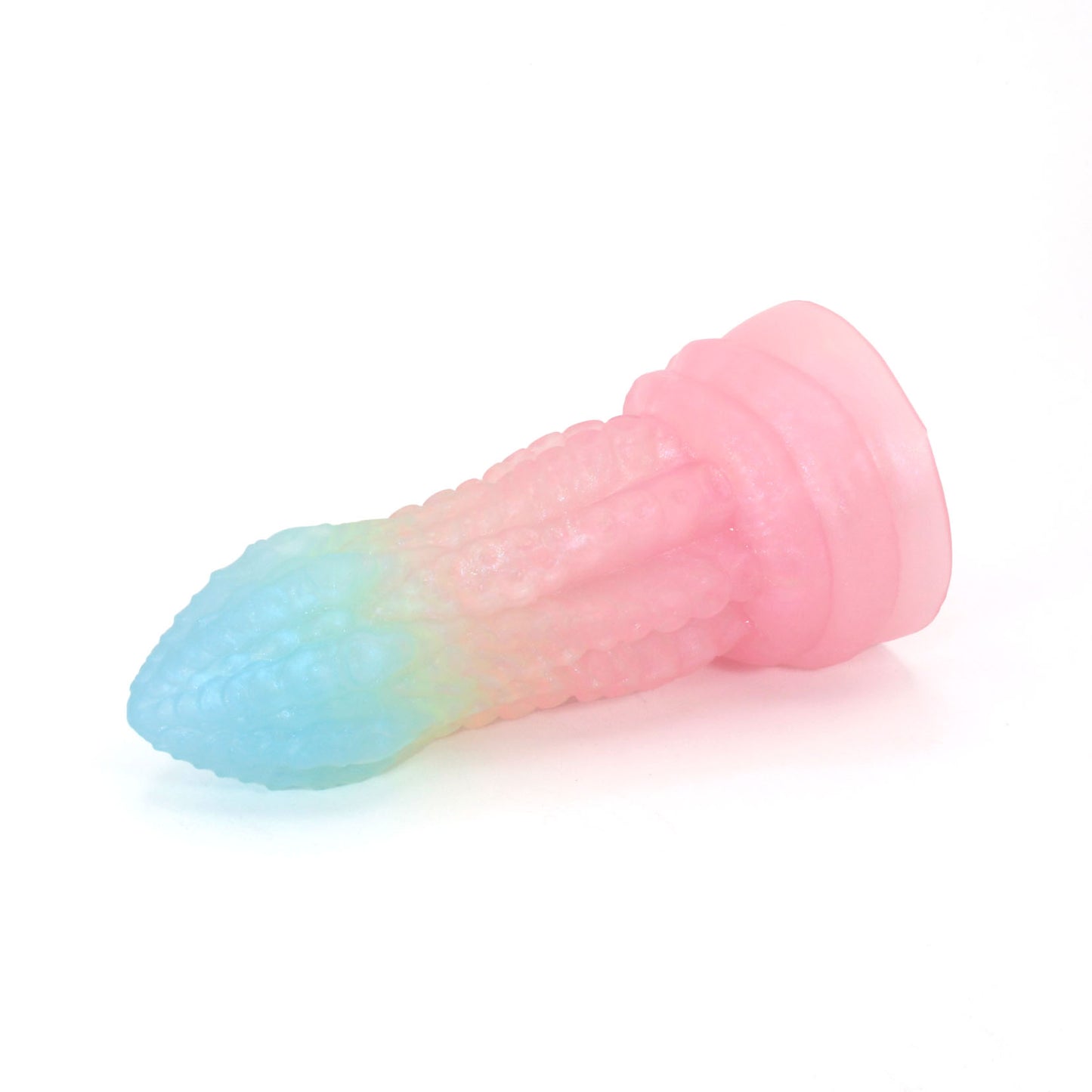 Dark Mantle Small 00-31 Soft Near Clear Neon Blue Seaglass UV Suction Base