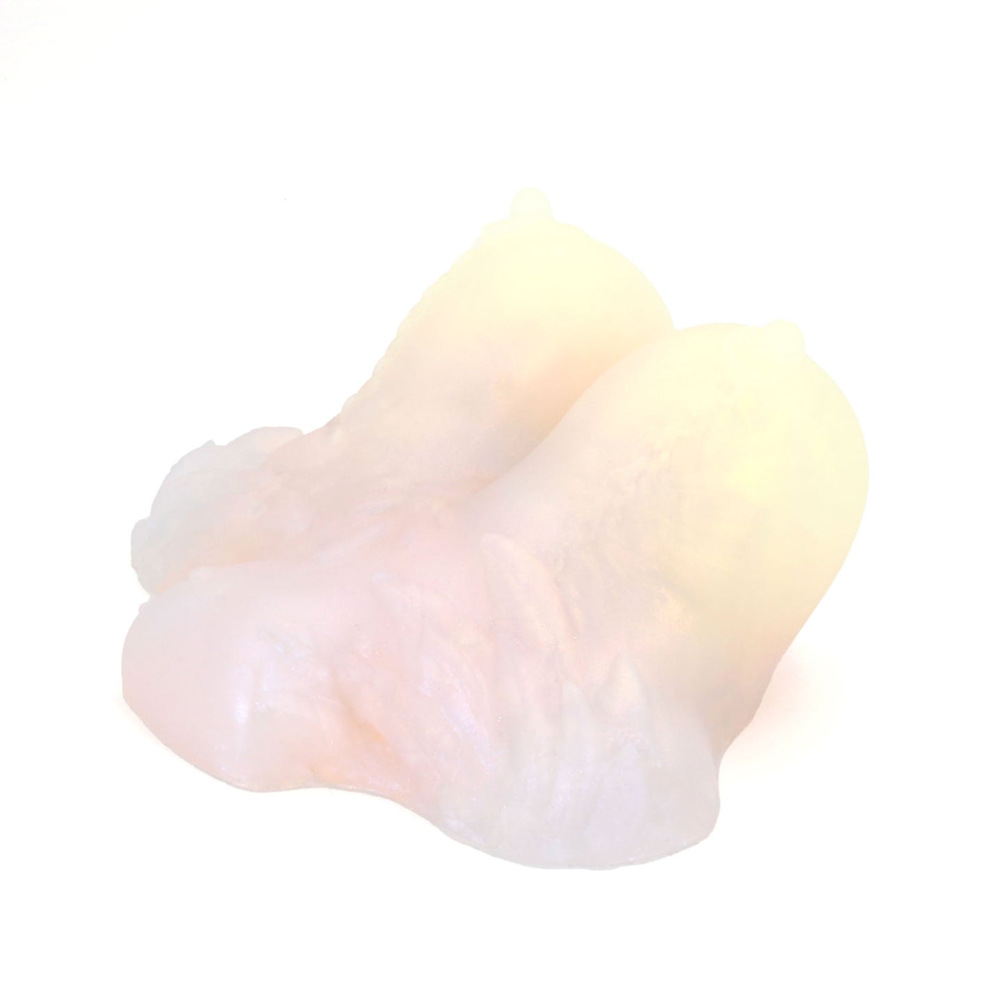 Harpy Bust Large 00-31 Soft Near Clear Golden Seaglass UV