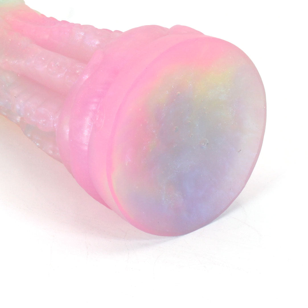 Dark Mantle Medium 00-31 Soft Near Clear Neon Blue Seaglass UV Suction Base FLOP