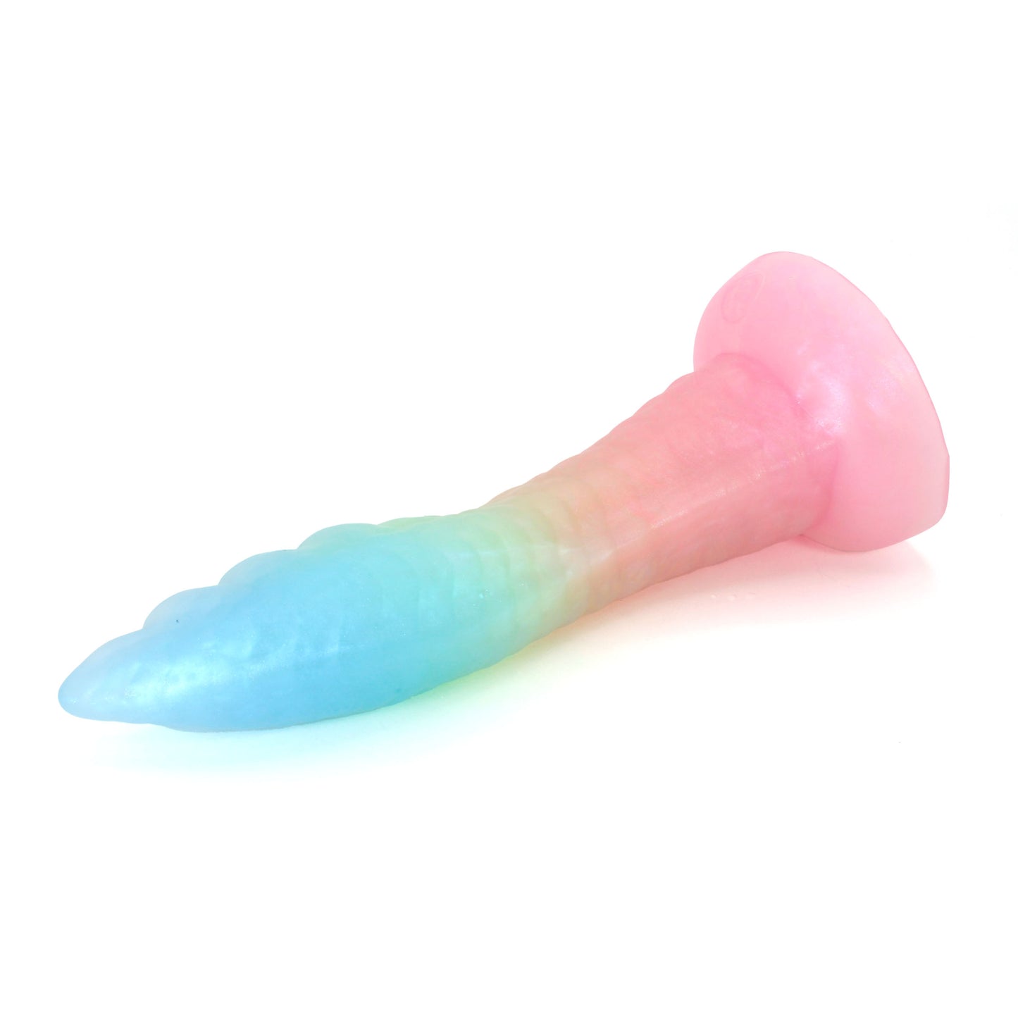 Dark Mantle Tentacle Large 00-31 Soft Near Clear Neon Blue Seaglass UV Suction Base FLOP
