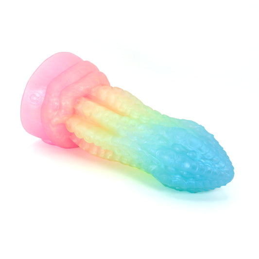Dark Mantle X-Large 00-31 Soft Near Clear Neon Blue Seaglass UV Suction Base