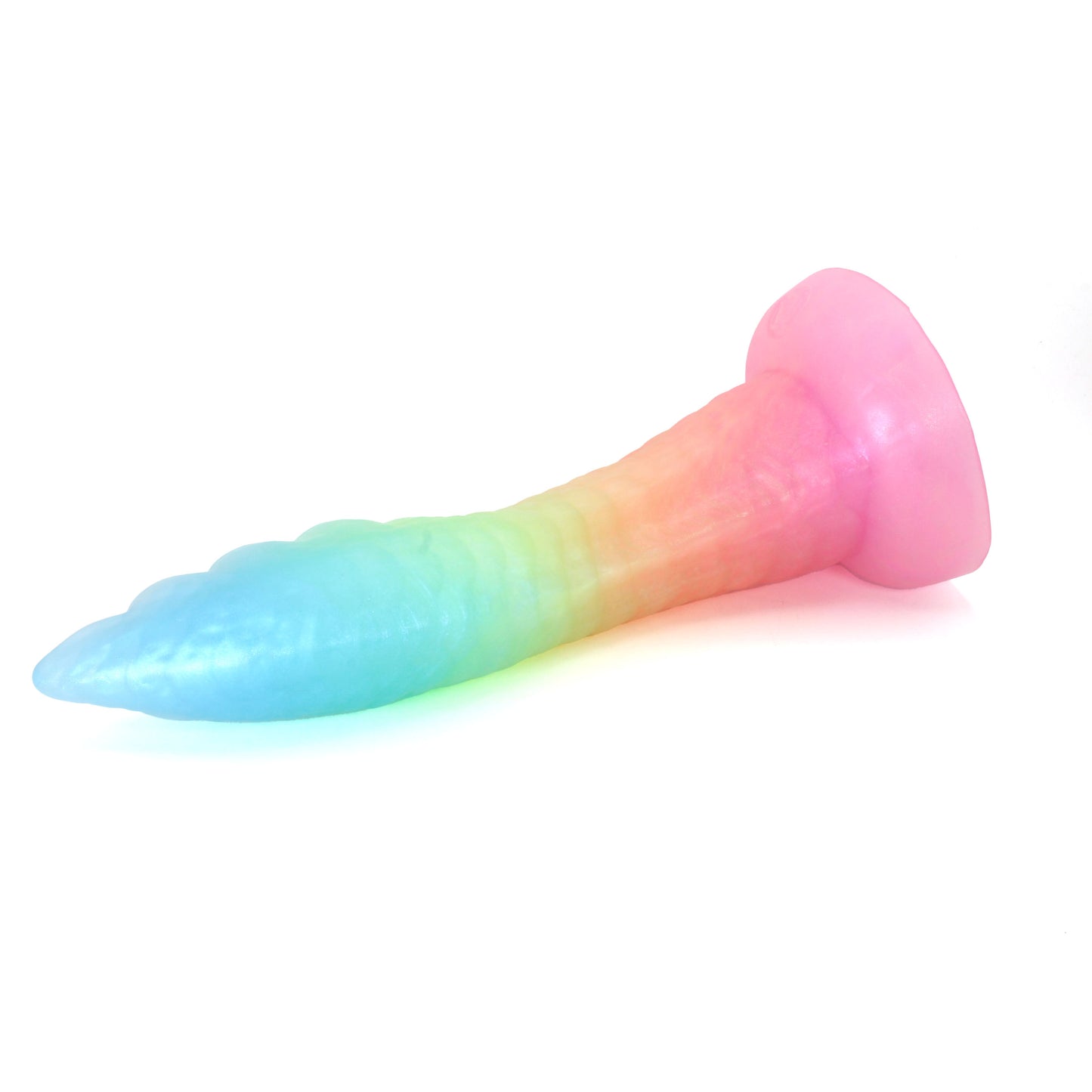 Dark Mantle Tentacle X-Large 00-31 Soft Near Clear Neon Blue Seaglass UV Suction Base
