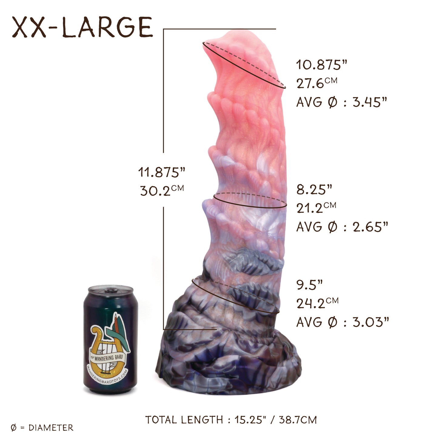 Kelpie XX-Large 00-50 Medium Misty Step GITD CS Suction Base
