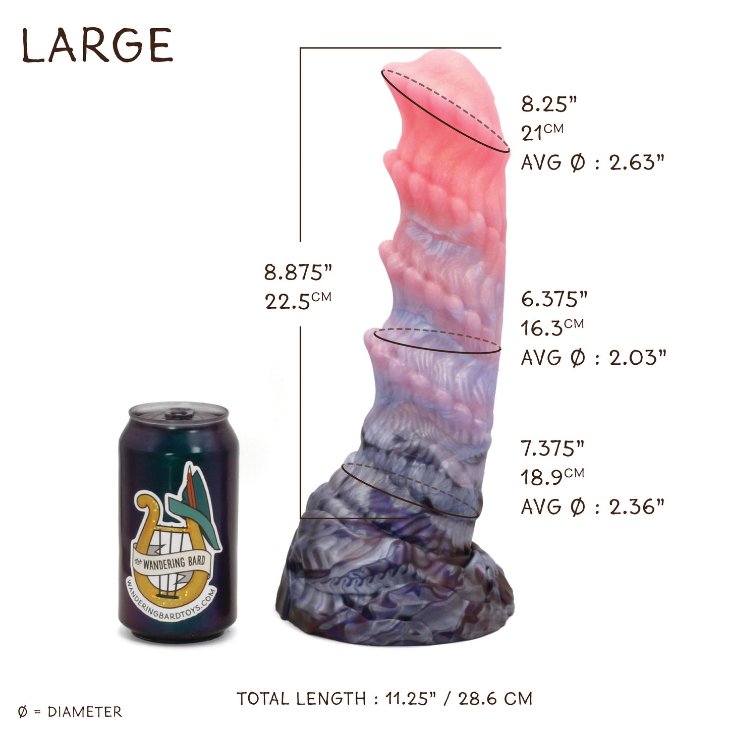Kelpie Large 00-30 Soft Peacock Highlight CS Suction Base